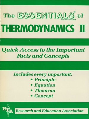 cover image of Thermodynamics II Essentials